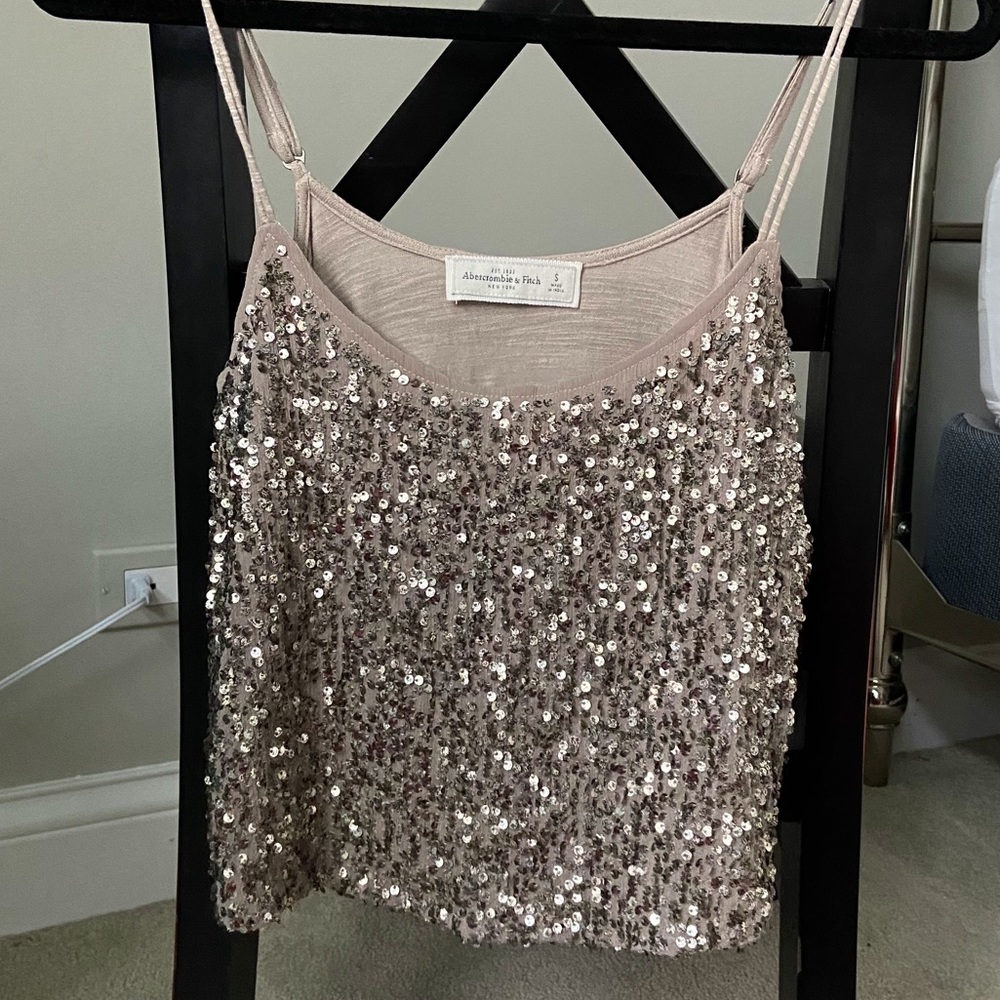 Sequined Crop Tank